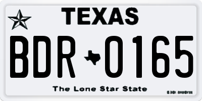 TX license plate BDR0165