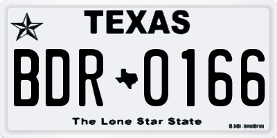TX license plate BDR0166