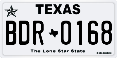TX license plate BDR0168
