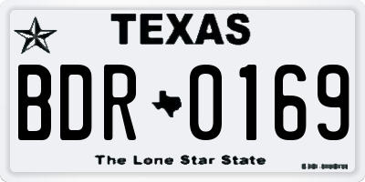 TX license plate BDR0169