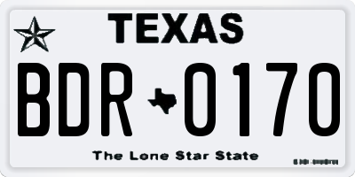 TX license plate BDR0170