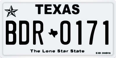 TX license plate BDR0171