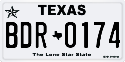 TX license plate BDR0174