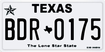 TX license plate BDR0175