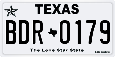 TX license plate BDR0179