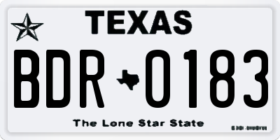 TX license plate BDR0183