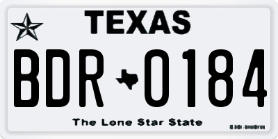 TX license plate BDR0184