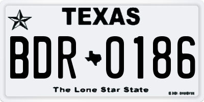 TX license plate BDR0186