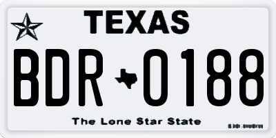 TX license plate BDR0188