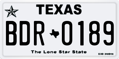 TX license plate BDR0189