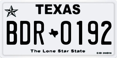 TX license plate BDR0192