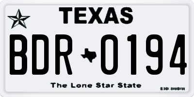 TX license plate BDR0194