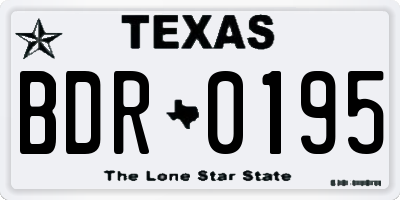TX license plate BDR0195