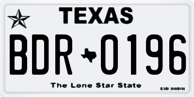 TX license plate BDR0196