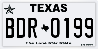 TX license plate BDR0199