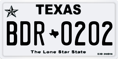 TX license plate BDR0202