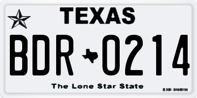 TX license plate BDR0214