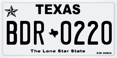 TX license plate BDR0220