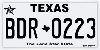 TX license plate BDR0223