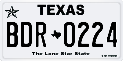 TX license plate BDR0224
