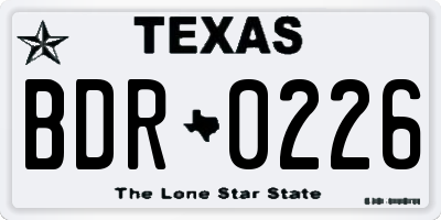 TX license plate BDR0226
