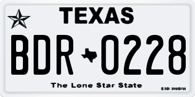 TX license plate BDR0228