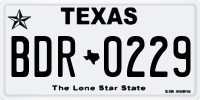 TX license plate BDR0229