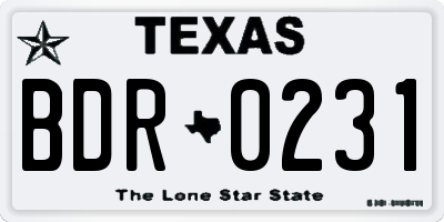 TX license plate BDR0231