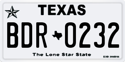 TX license plate BDR0232