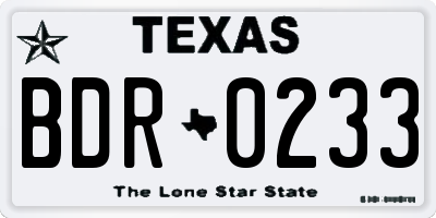 TX license plate BDR0233