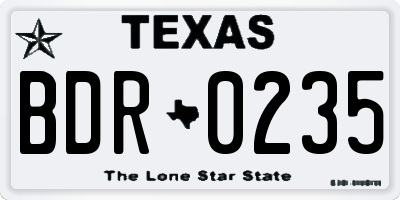 TX license plate BDR0235