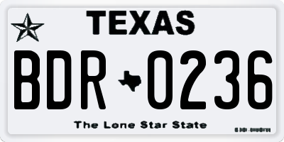 TX license plate BDR0236