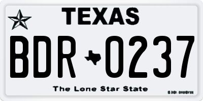 TX license plate BDR0237