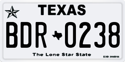 TX license plate BDR0238