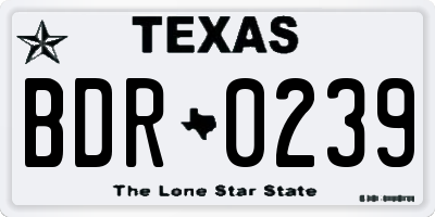TX license plate BDR0239