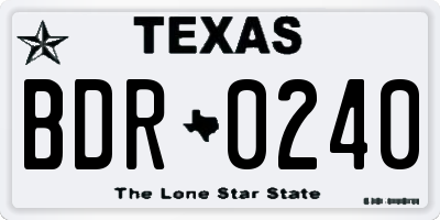 TX license plate BDR0240