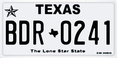 TX license plate BDR0241