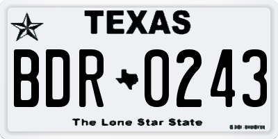 TX license plate BDR0243