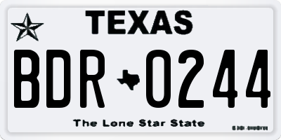 TX license plate BDR0244