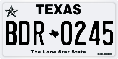 TX license plate BDR0245