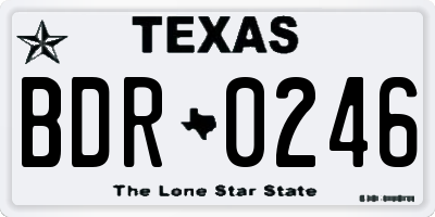 TX license plate BDR0246