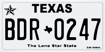 TX license plate BDR0247