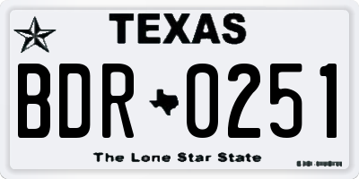TX license plate BDR0251