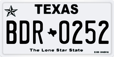 TX license plate BDR0252