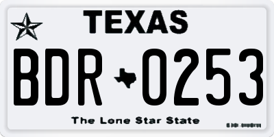 TX license plate BDR0253