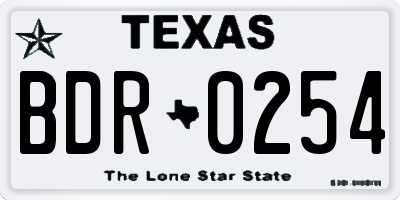 TX license plate BDR0254