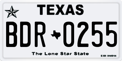 TX license plate BDR0255