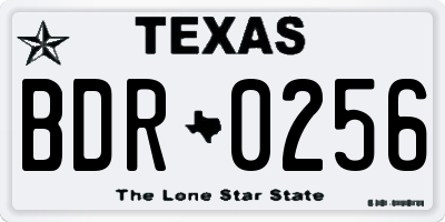TX license plate BDR0256