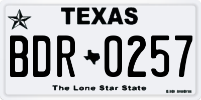 TX license plate BDR0257