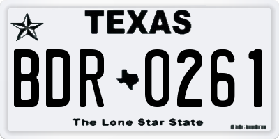 TX license plate BDR0261